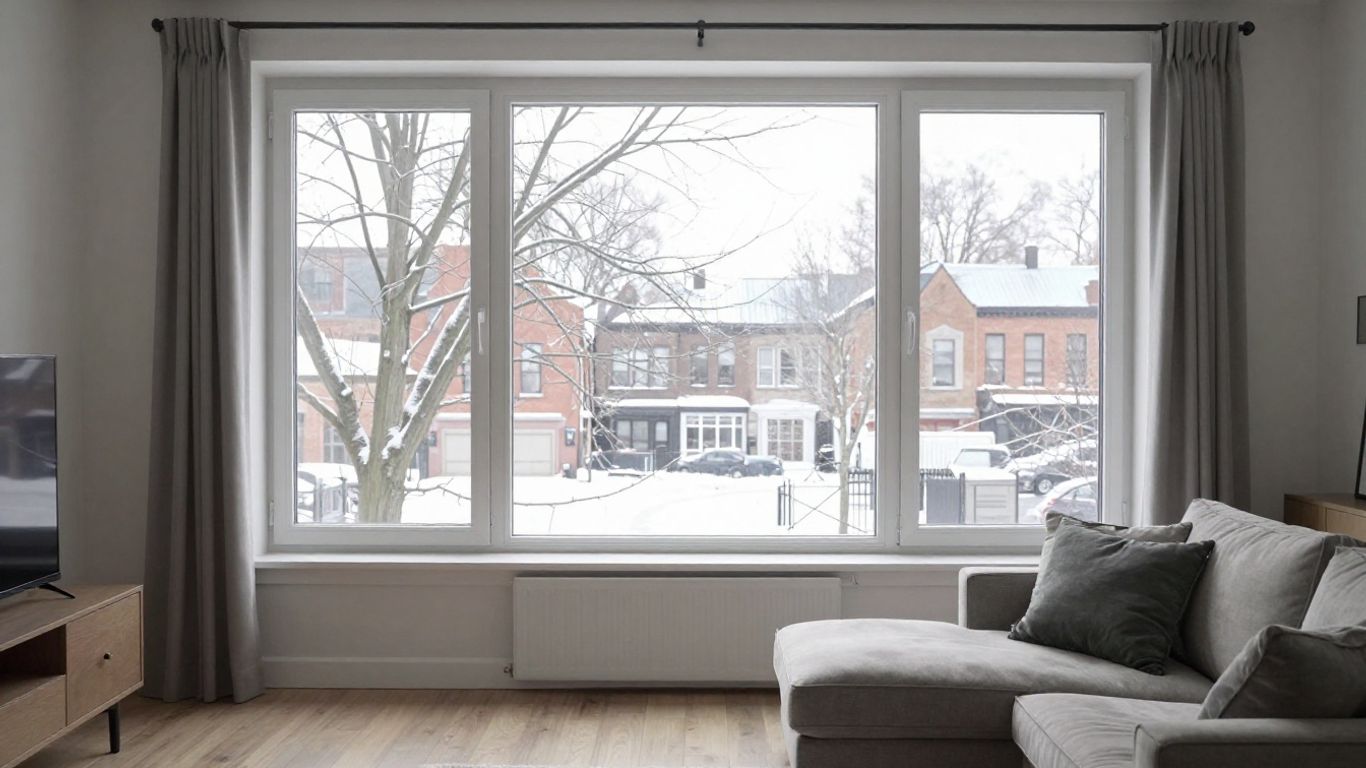 Ottawa townhouse living room with wide windows
